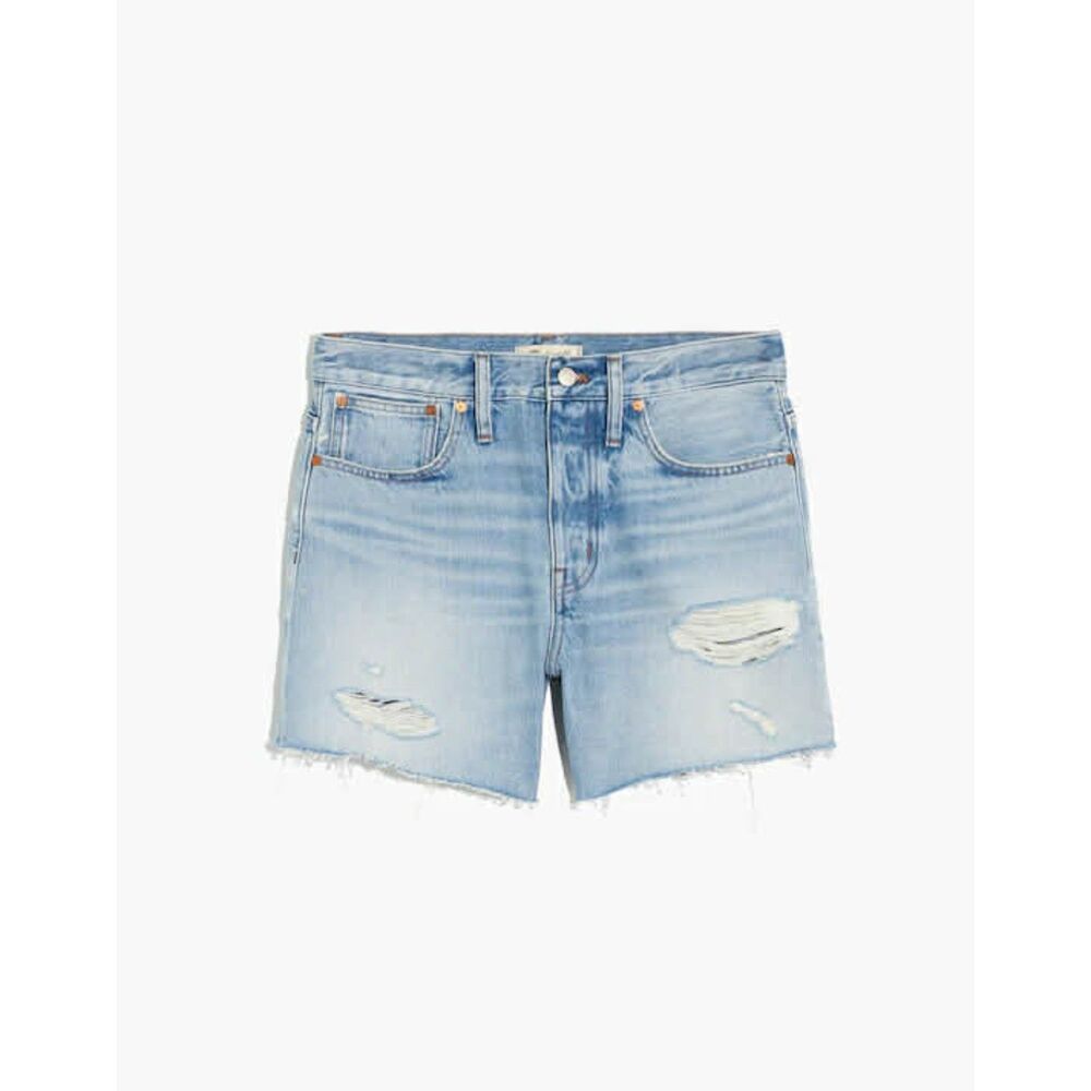 Madewell Light Wash Relaxed Mid-Length Shorts, size 27